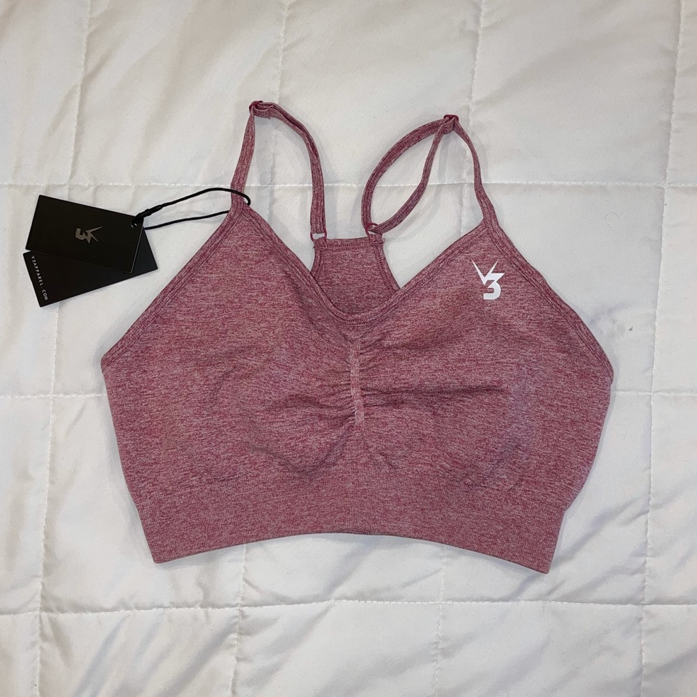 DEFINE SEAMLESS SCRUNCH SPORTS BRA - PINK MARL